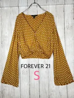 FOREVER 21 レーヨン100% V開きカットソー ドット柄 S