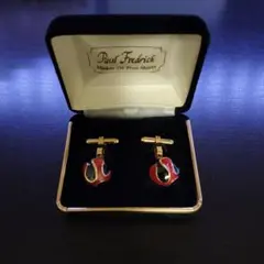 Paul Fredrick 赤黒カフスボタン