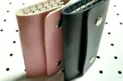 キーケース　軽量　6連　ライトピンク　ネイビー　二点セット