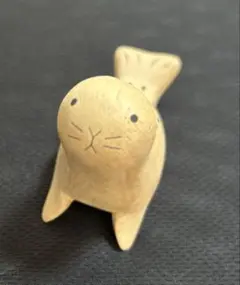 アザラシ あざらし 置物 フィギュア 木彫 T-Lab.