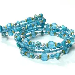 【本物の天然ターコイズ】特別２点セット！★【新品】５連ブレス＋３連ブレスのセット