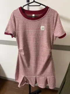 テニスウェア スカート 赤と白 チェック柄