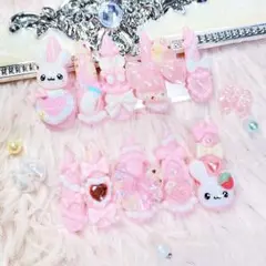 現品ネイルチップ♡平成女児♡ホイップクリーム♡うさぎ♡女児ネイル♡量産型♡リボン