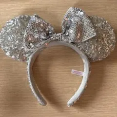 ミニー耳カチューシャ シルバー スパンコール