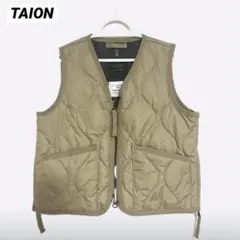 TAION タイオン　ダウンベスト 110 ベージュ カーキ
