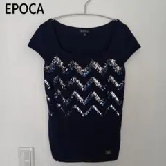 EPOCA/エポカ　半袖ニット　スパンコール　ネイビー　40のサムネイル