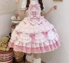 お値下げ♡ゴスロリ ロリータ コスプレ ピンク リボン フリル ワンピース