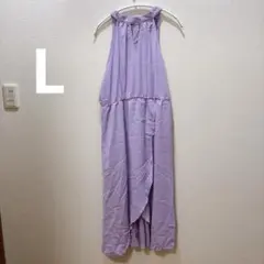 SHEIN ラベンダーノースリーブロングワンピース　L