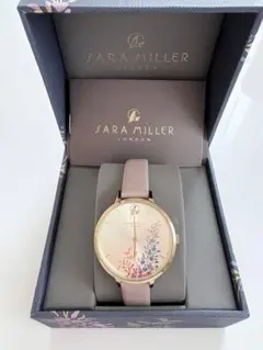 SARA MILLER 花柄アナログ腕時計