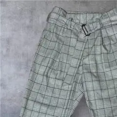 STUDIOUS チェック柄スラックス グレー系のサムネイル