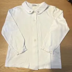 familiar 長袖シャツ 110 刺繍入り白ブラウス