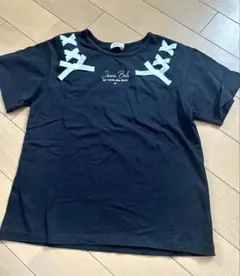 ジェニィ　黒いリボンデザインTシャツ　150