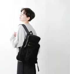 未使用級】イザック エコファー リュック シルバーライン グレーY 