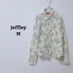 ジェフリー　シャツ　ブラウス　羽織　タック　花柄　ボタニカル　長袖　綿100 M