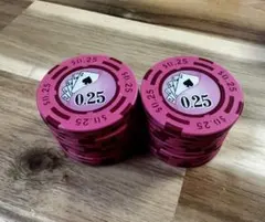 ポーカーチップ カジノチップ $0.25 20枚セット