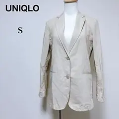 【ユニクロ】美品 リネンブレンドリラックスジャケット ボックスシルエット S