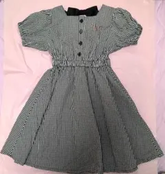 美品 Algy 半袖ワンピース ブラック・ホワイトチェック アルジー 140