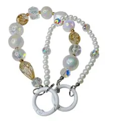 スマホストラップ パール ビーズ 韓国風 ハンドストラップ 可愛い