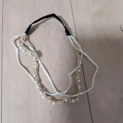 エレガントなパール装飾ヘアバンド