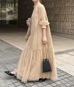 CAPRICIEUX LE'MAGE チュールハイネックワンピース