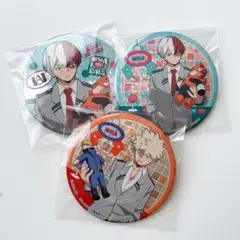 ナムコ　ヒロアカ　轟焦凍　爆豪勝己　ホログラム　缶バッジ　エンデバー