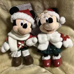 ディズニークリスマス2025 ミッキー　ミニー　ぬいぐるみバッジ 2個セット