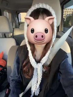 ボンネット　バラクラバ　ニット帽　ハンドメイド　かぎ針編み