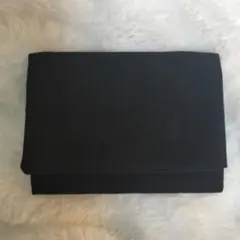 ハンドメイド　移動ポケット　ポケットティッシュケース付　ブラック　お受験　黒