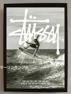 STUSSY SURF ポスターフレーム付き壁掛 アメリカンレトロ　モノクロ