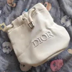 Dior アイボリー ドローストリングポーチ