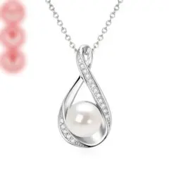 9mm淡水ブレッドビーズ モアッサナイト ペンダント ネックレス　 ■2141