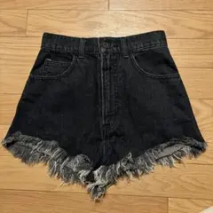 MOUSSY ダークデニム ハイウエストショートパンツ