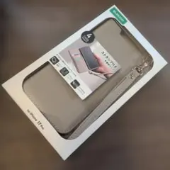 iPhone 17 Pro 手帳型ケース ストラップ付 グレージュ