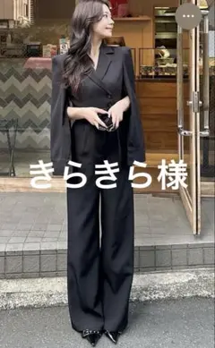 ROYAL PARTY ベルト付きケープ風オールインワン