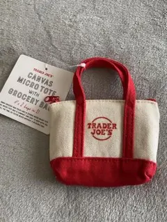 Trader Joe’s マイクロトート キャンバス 海外限定 赤　トレジョ