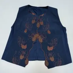ヒロコビス★お花刺繍！羽織りベスト★11号　大きいサイズのサムネイル