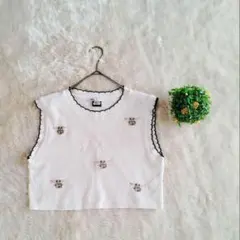 ZARA ベスト 白 ショート丈 スターウォーズ刺繍 M 限定