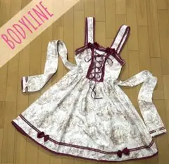【美品】BODYLINE　クラロリ　編み上げバッグリボンワンピ　フェアリーコア