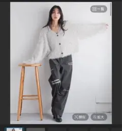 LOWRYSFARM ラメシャギーVカーディガン