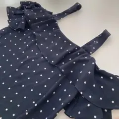 J.CREW ネイビー ドット柄 ストラップ オフショルダー