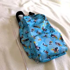 新品未使用 ディズニージュニア 折りたたみリュック　 ミッキーマウス ブルー