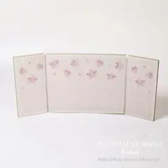 ナチュラルキッチン　折り畳み屏風インテリア桜 ピンク ひな祭り　雛飾り　オブジェ