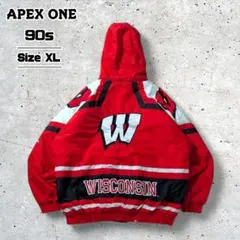 古着　APEX ONE nylon jacket パッカーズ ナイロンジャケット 古着 90年代 APEX ONE VARSITY カレッジ ナイロンジャケット メンズXL