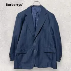 バーバリーズ テーラードジャケット 濃紺 ストライプ ウール100％ 2121