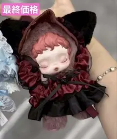 スカルパンダ POPMART 黒猫　猫耳　2点セット 着せ替え　ぬいぐるみ服