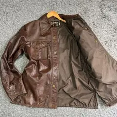 【良品】Sears Leather Shop レザー ジャケット 茶 42 牛革のサムネイル