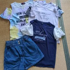 カラフルメッセージTシャツとショートパンツ4点セット