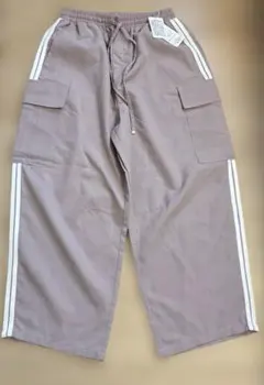 新品未使用タグ付き　くすみピンクカーゴパンツ サイドストライプ付き即購入OK