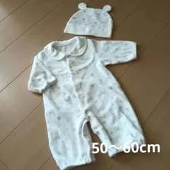 ベビー　西松屋 雪柄 ツーウェイオール ＆帽子　50〜60cm 2点セット