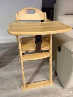 KATOJI 木製ベビーチェア 安全ベルト付き